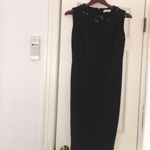 Calvin Klein Black Fitted Cocktail Dress